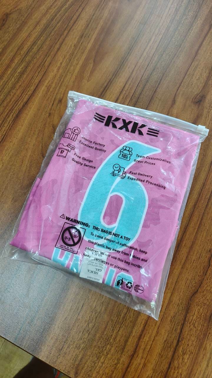 Customer photo review of Custom Pink Classic Striped Personalized Soccer Tops/Sets Jersey
