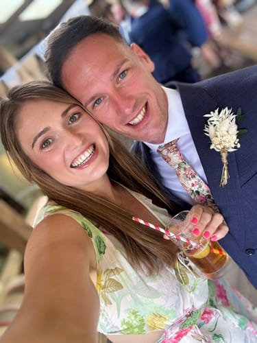 Customer photo review of BELLA: Pink Floral Tie, Floral Pocket Square, Wedding Dress, Wedding Gifts for Men, Groomsmen Gift, Mens Floral Ties for Men, Pink Tie