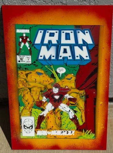 Customer photo review of I-Man Multi Layer Stencil - Download or Pre-cut