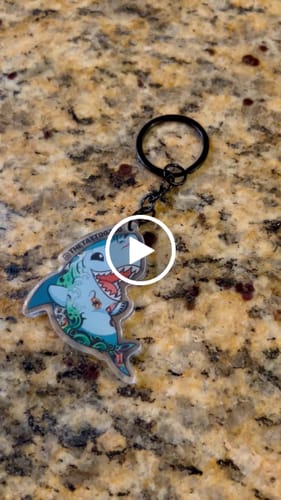 Customer video review of Randy the Shark Acrylic Keychain
