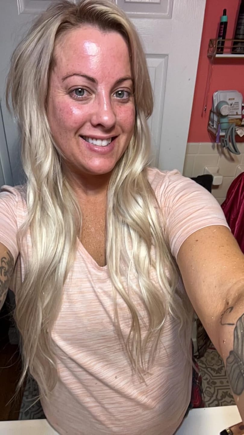 Customer photo review of Flat Weft Hair Extensions Virgin Hair Weft Balayage Hair #18/22/60