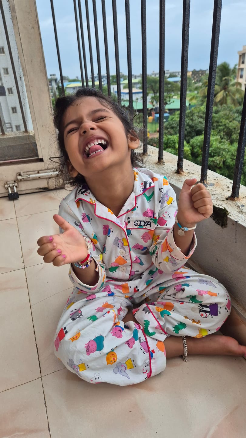 Customer photo review of White Doodle Peppa Pig Night Suit