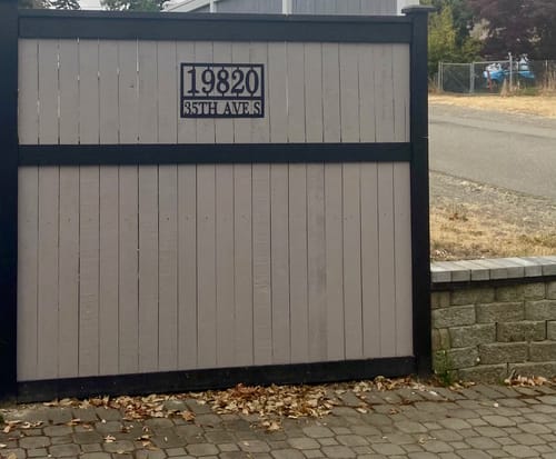 Customer photo review of Home Address Plaque - 3 Sizes - Personalized Metal Street Name and House Numbers Sign