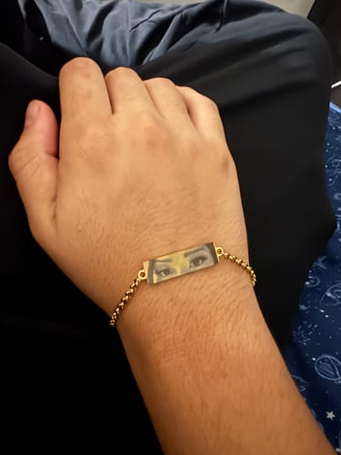 Customer photo review of Personalized Eye Photo Bracelet