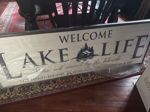 Customer photo review of Personalized Lake Life Sign