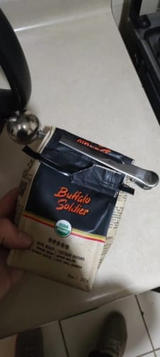 Customer photo review of Coffee Bag Clip with Built-In Scoop