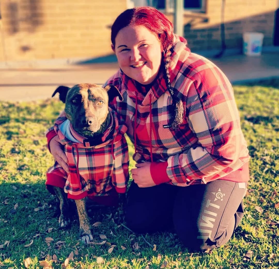 Customer photo review of Red Plaid Human Hoodie