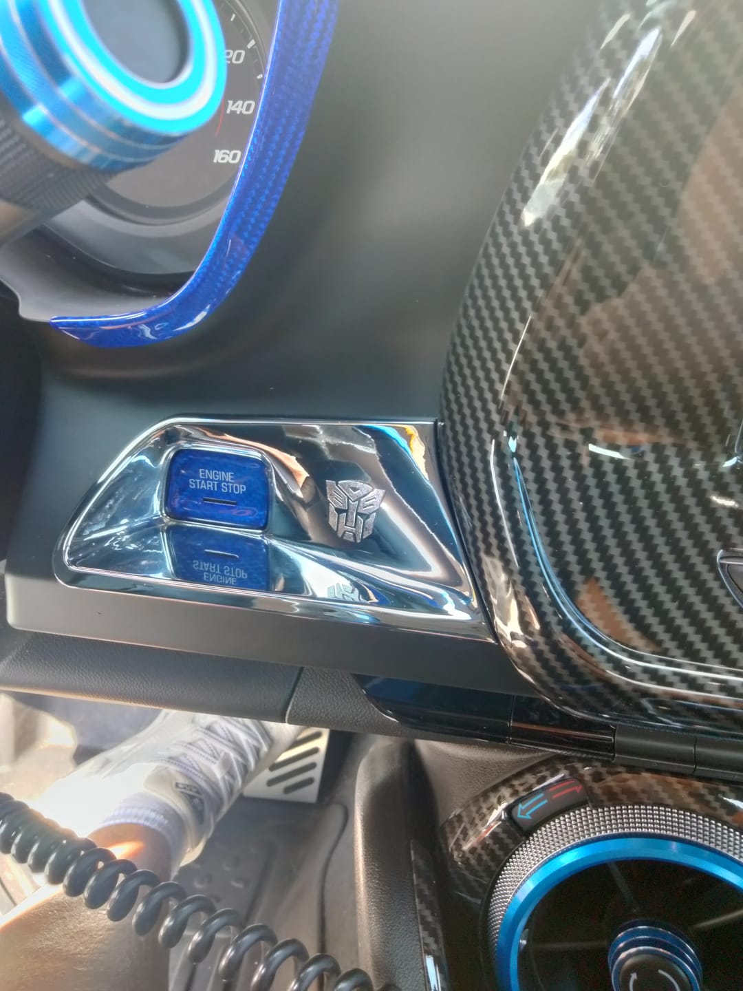Customer photo review of 2016-2024 Camaro/2014-2019 Corvette Carbon Fiber Start Stop Engine Button Cover