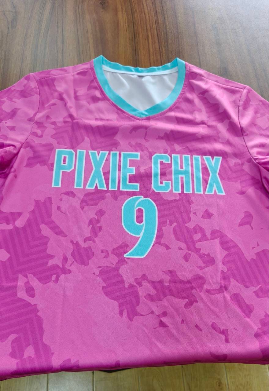 Customer photo review of Custom Pink Classic Striped Personalized Soccer Tops/Sets Jersey