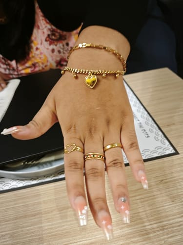 Customer photo review of Heart Enamel Ring Set
