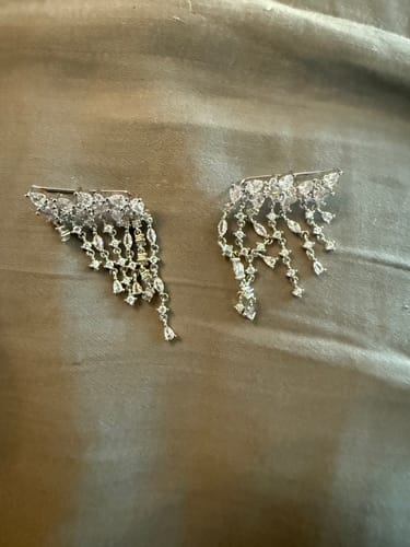 Customer photo review of S925 Women's Clustered Drop Earrings