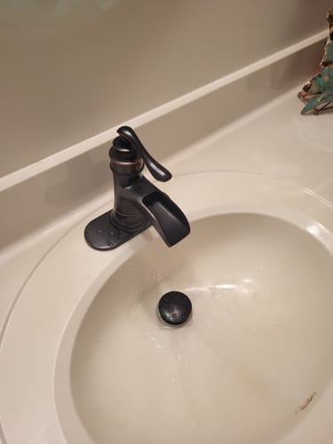 Customer photo review of Waterfall Single Hole l Bathroom Faucet Oil Rubbed Bronze-1