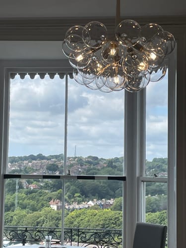 Customer photo review of Modern Cluster Bubble Glass Chandelier