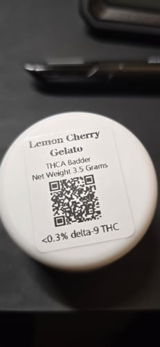 Customer photo review of Lemon Cherry Gelato THCA Badder