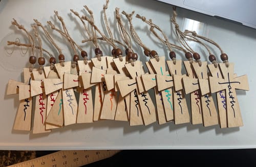 Customer photo review of Unfinished Wood Germanic Cross Shape - Craft - up to 46" DIY