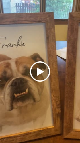 Customer video review of Custom Watercolor Portraits Using Pet Photo Personalized Poster, Gift for Dogs Cats Lovers, Pet Lover Gift