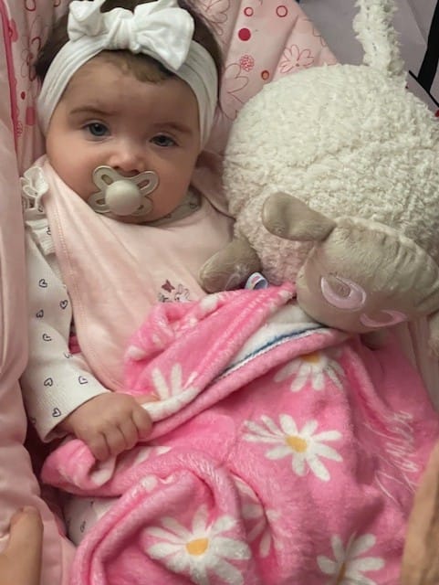 Customer photo review of ewan snuggly | baby comforter | beige