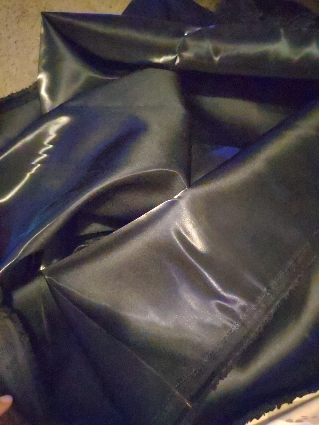 Customer photo review of Black Liquid Bridal Satin