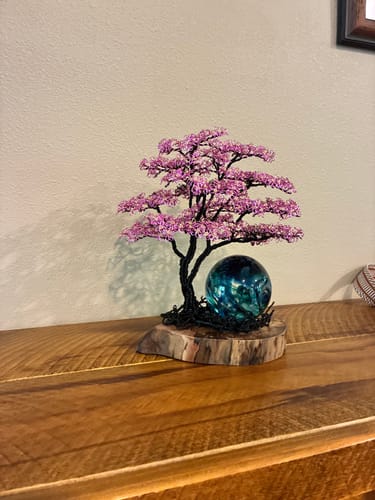 Customer photo review of Pink Dogwood Tree of Life with Rope Orb