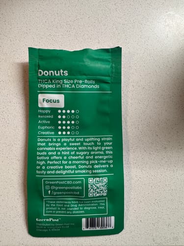 Customer photo review of Frosted King-Size: THCA Diamond Pre-Rolls - Donuts (Sativa)