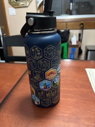 Customer photo review of Let's Wander™ World Explorer Water Bottle + Stickers