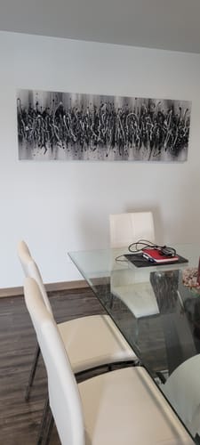 Customer photo review of 'Synergy' Framed Acrylic Painting (70" x 24")