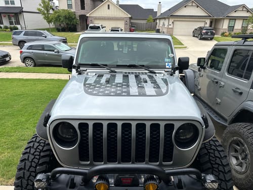 Customer photo review of Subdued American Flag Topography - Sport/Sahara/Overland/Willys Hood Graphic