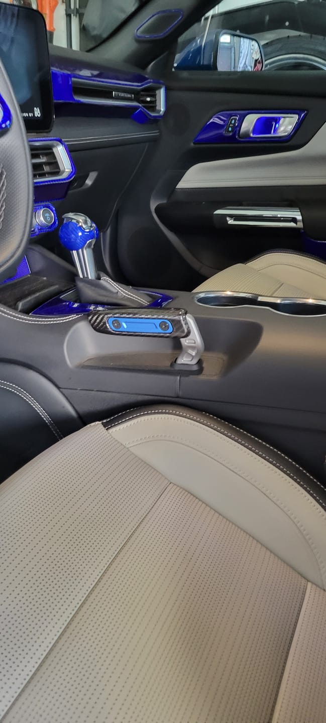 Customer photo review of 2024+ Mustang Real Carbon Fiber Replacement Hand brake