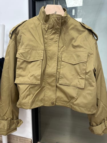 Customer photo review of Classic Charm Strap Details Pocketed Cargo Style Zipper Loose Jacket