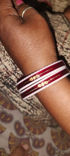 Customer photo review of Red – “Crimson Charm Women’s Bangle” (Pack of 1 Pair) (2 pis)