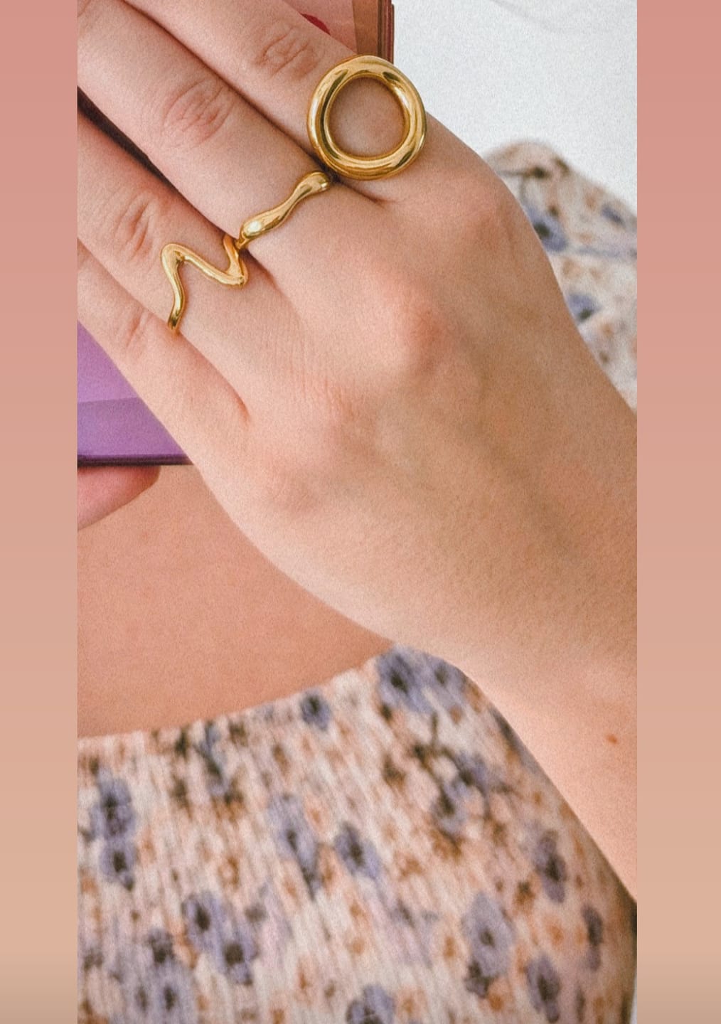 Customer photo review of Meltdown Karma Ring 14K Vergoldet