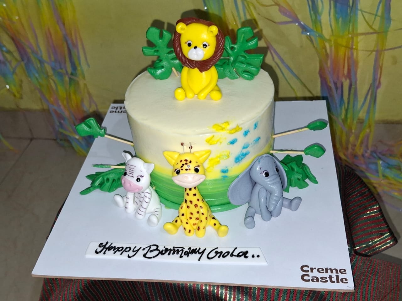 Customer photo review of Animal Party Birthday Cake