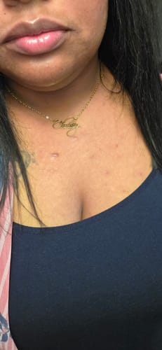 Customer photo review of Personalized Script Necklace
