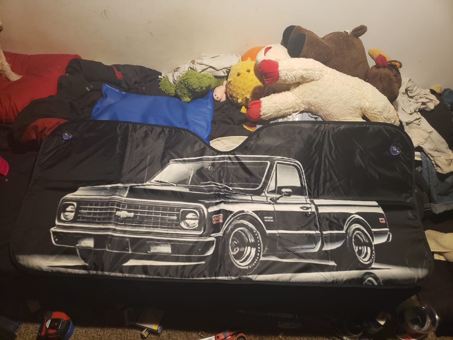 Customer photo review of Custom Photo Car Sun Shade, Personalized  Front Windshield Coverings Blocker Auto Protector Window Visor Screen Cover Shield SUV Truck