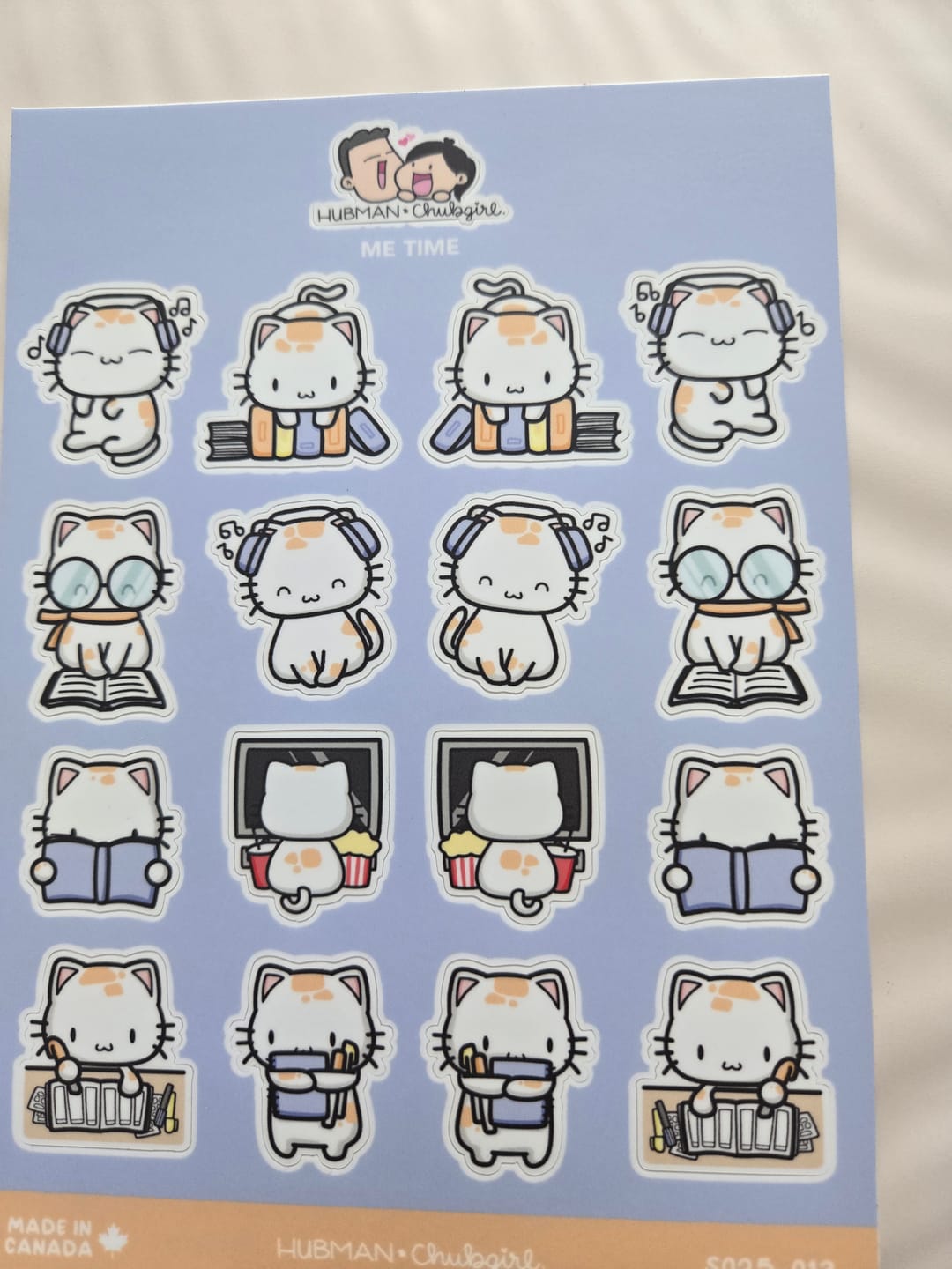 Customer photo review of Sticker Sheet - Me Time
