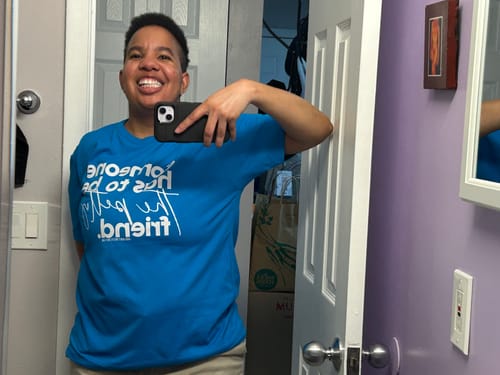 Customer photo review of Someone Has to be the Petty Friend Unisex Tee