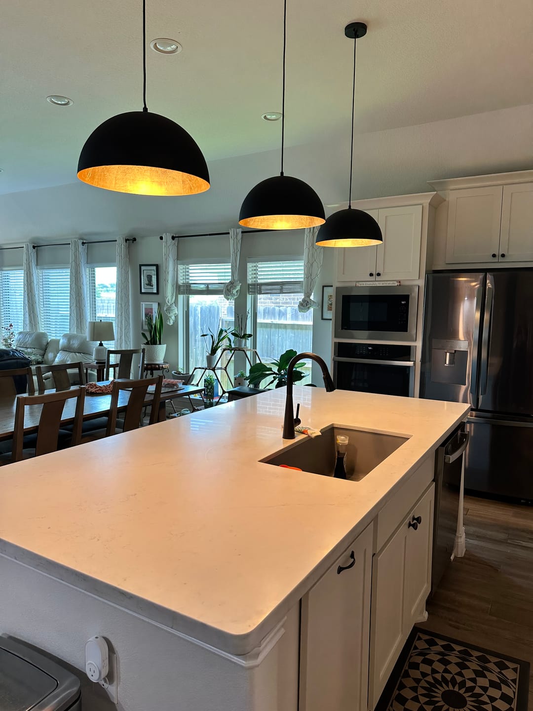 Customer photo review of Oversized Metal Dome Pendant Light