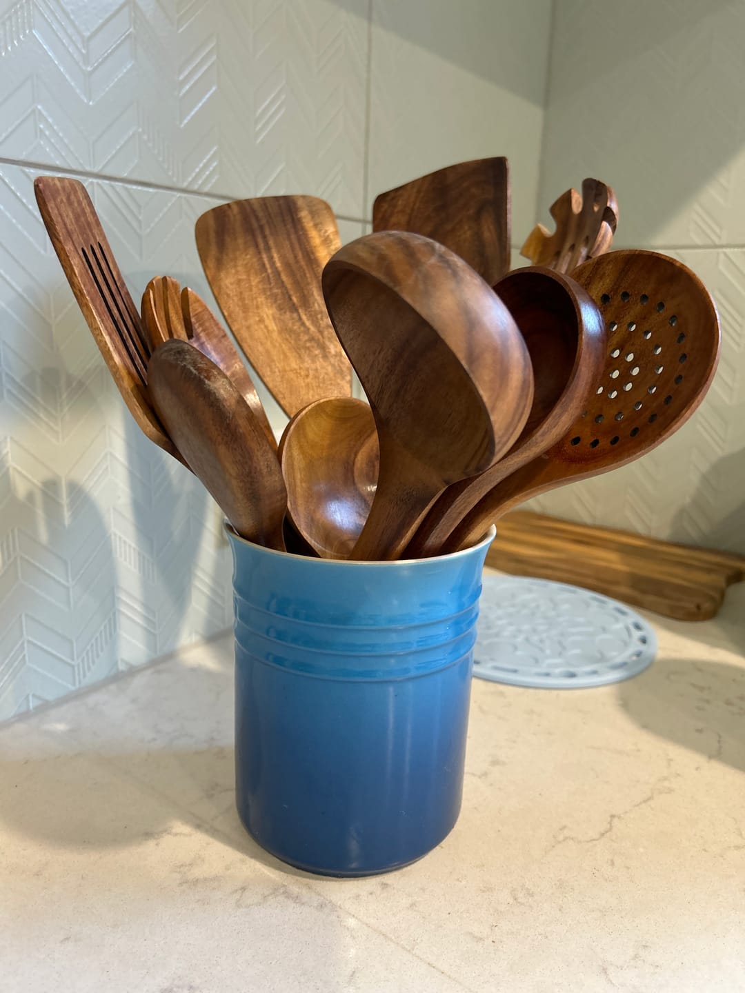 Customer photo review of Wooden Teak Utensils Set - 50% OFF SALE