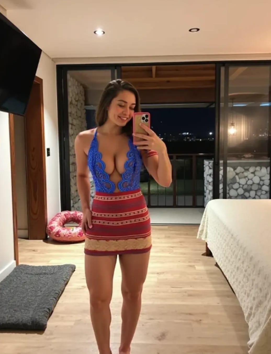 Customer photo review of Vivid Deep-V Crotchless Bodysuit