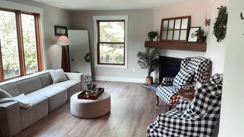 Customer photo review of 🎁 C8 Round Pouf Ottoman (100% off)