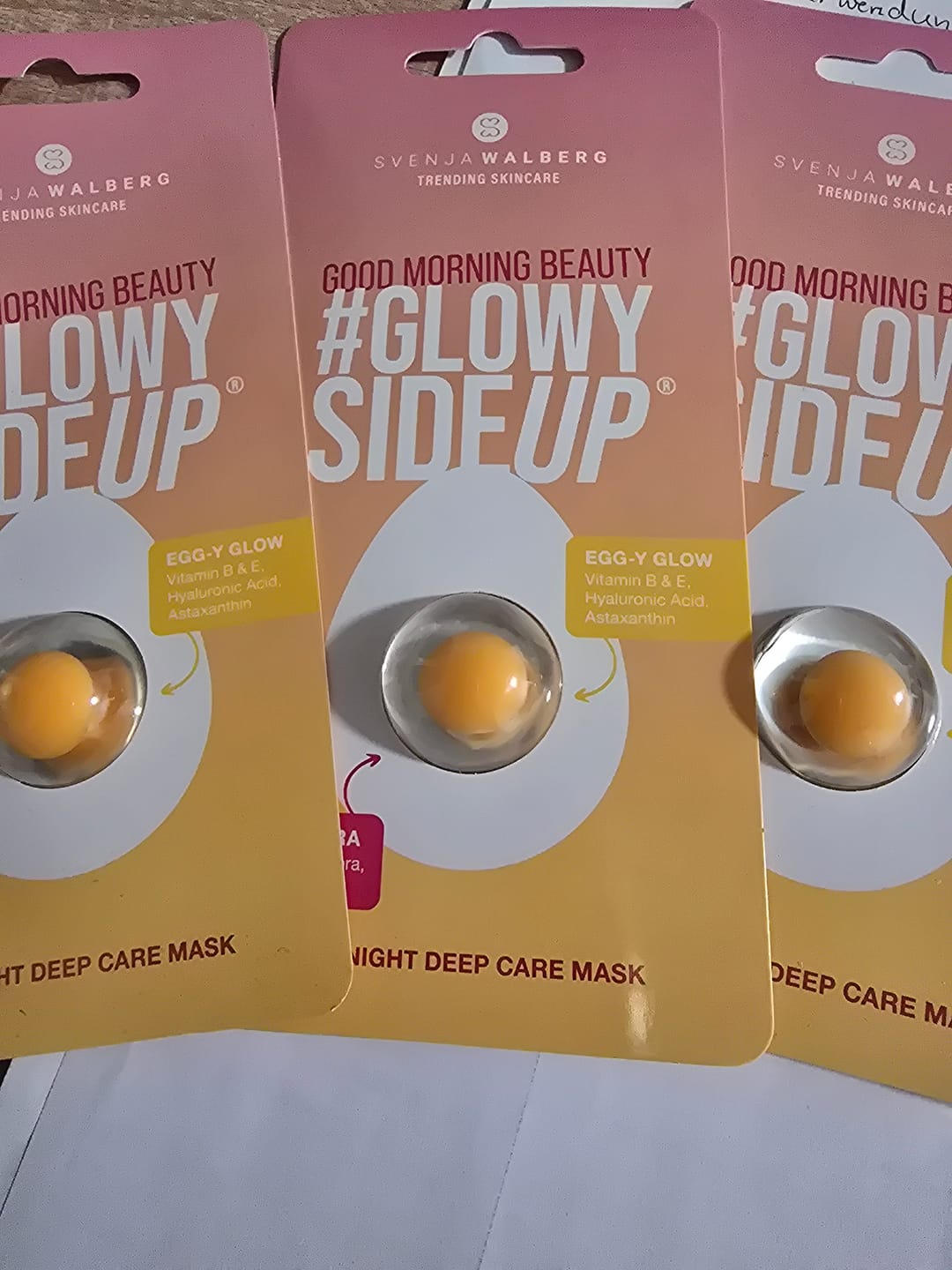Customer photo review of 3er Pack GLOWYSIDEUP® Overnight Leave-On Maske