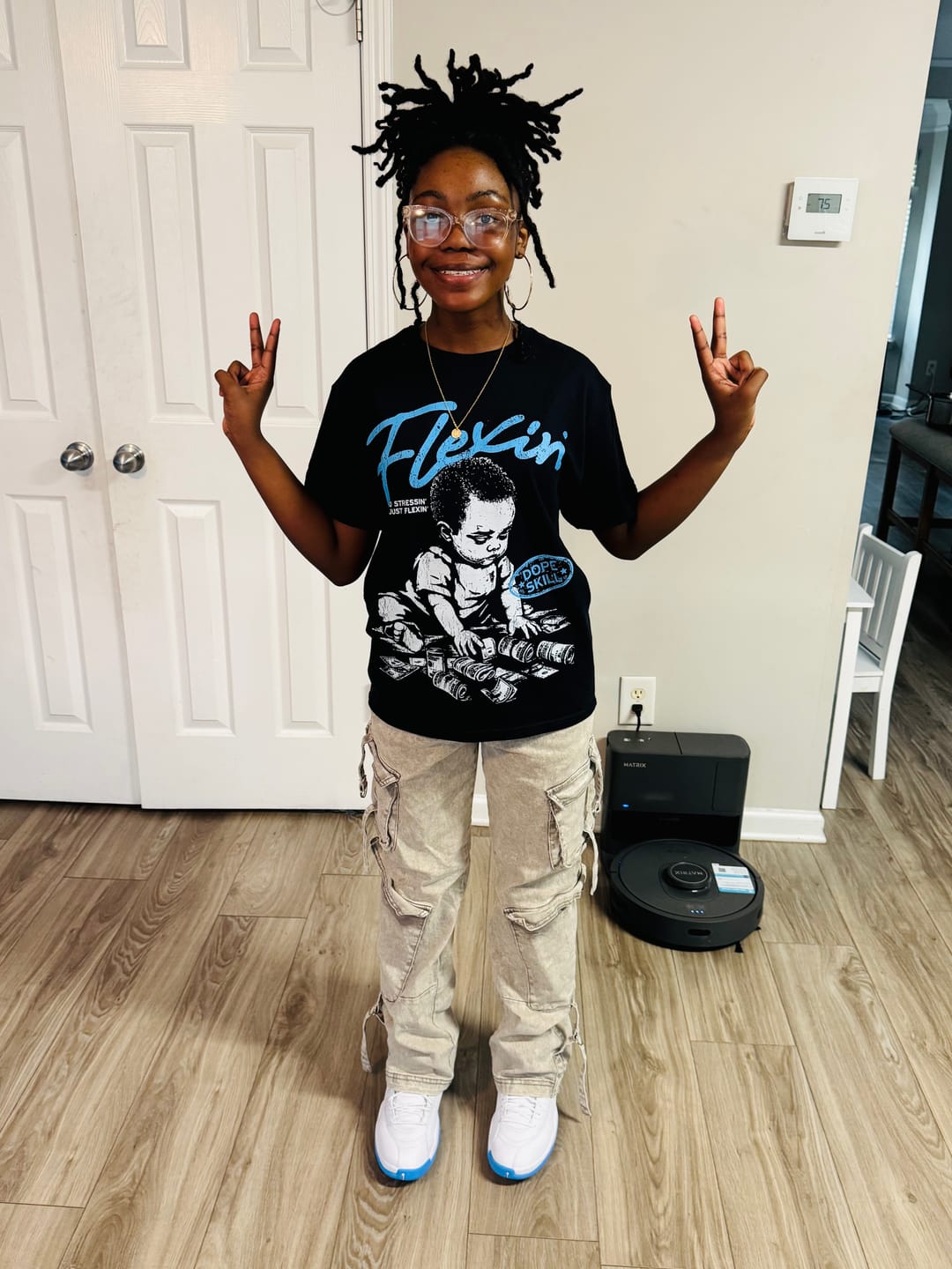 Customer photo review of Melo 12s DopeSkill T-Shirt Flexin' Graphic