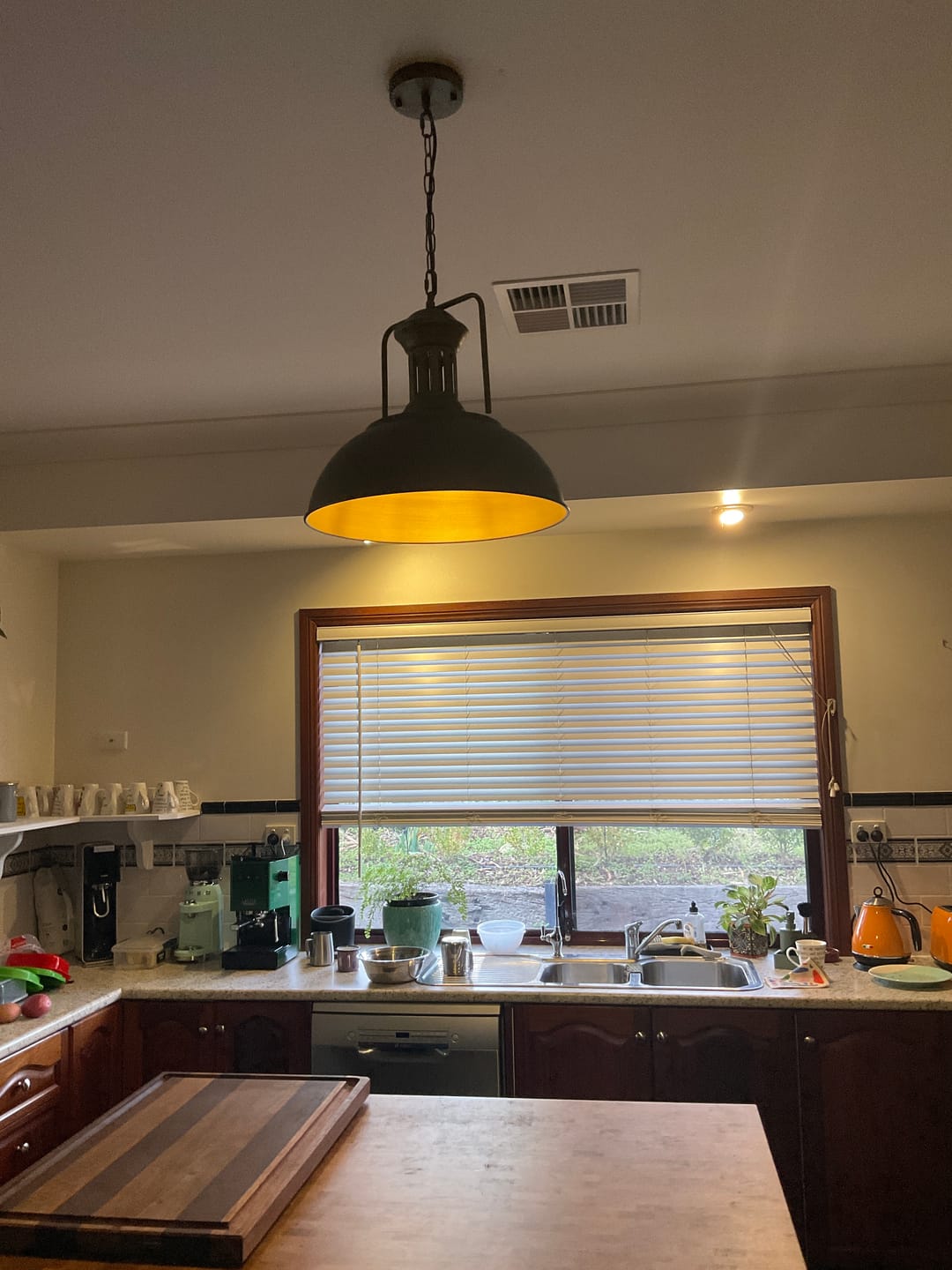 Customer photo review of Industrial Single Dome Pendant Light