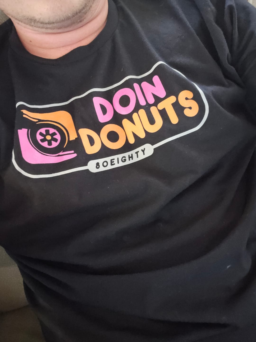 Customer photo review of 80Eighty® Doing Donuts Shirt