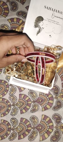 Customer photo review of Red – “Crimson Charm Women’s Bangle” (Pack of 1 Pair) (2 pis)