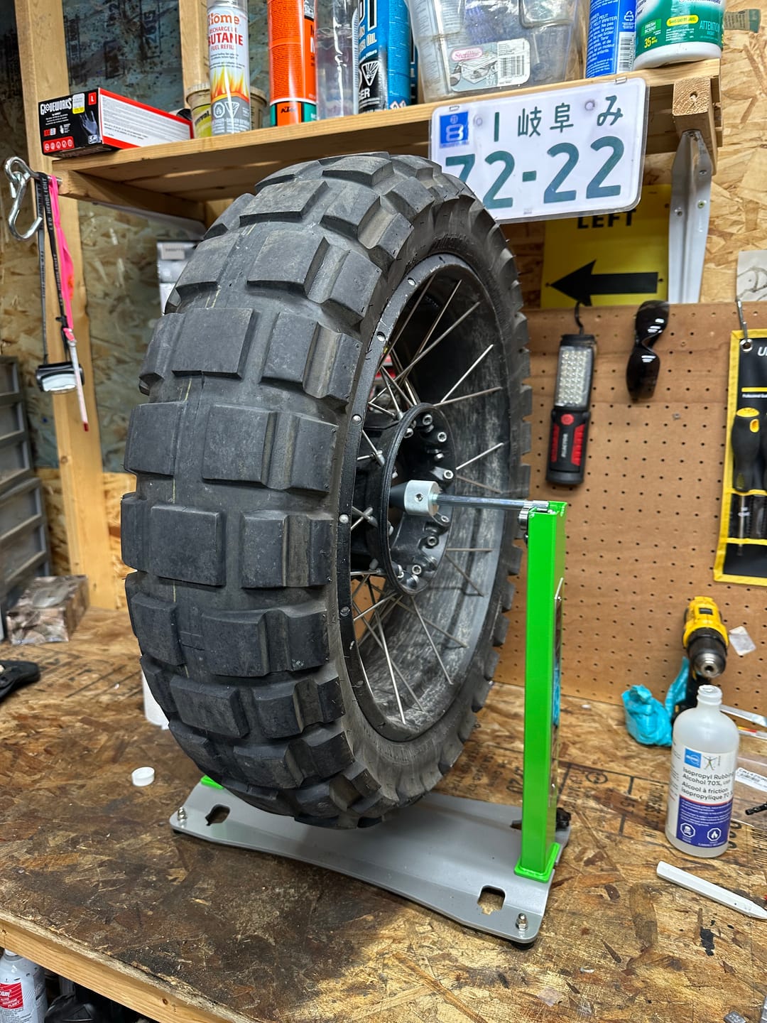 Customer photo review of Motorcycle Wheel Balancer