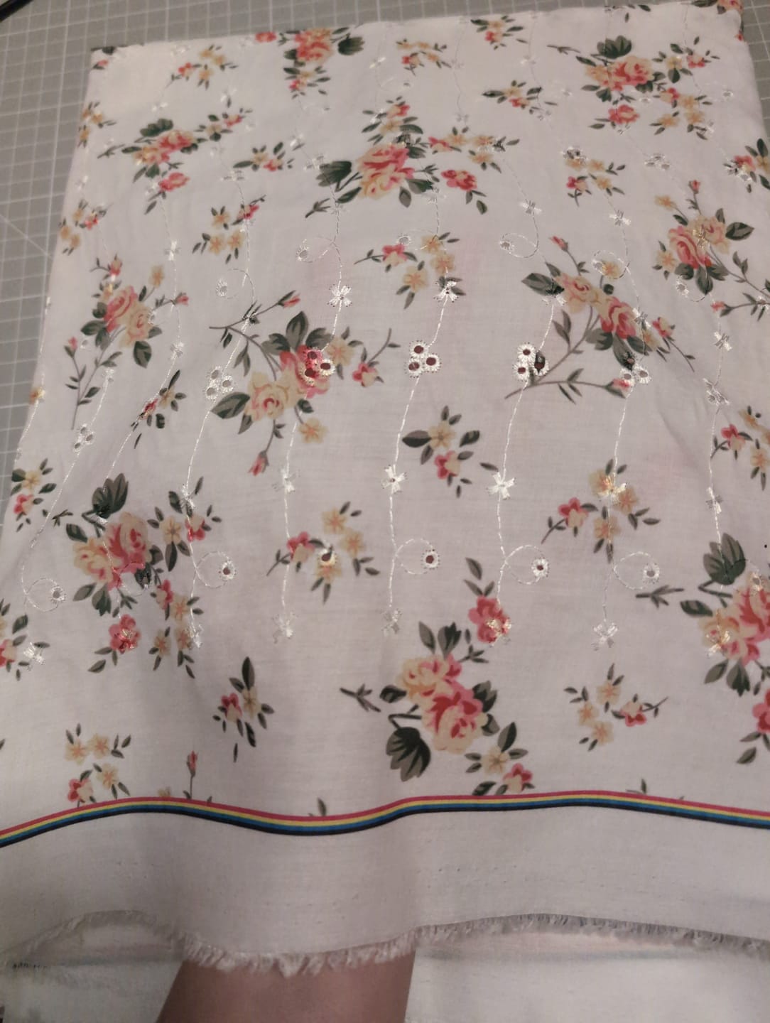 Customer photo review of Blooming Bouquets Broderie Anglaise Polycotton Fabric