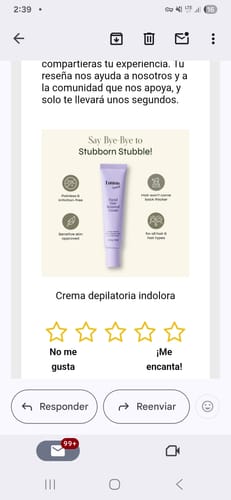 Customer photo review of Painless Hair Removal Cream