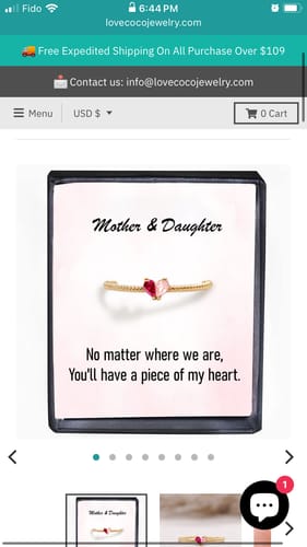 Customer photo review of Custom Tiny Heart Birthstone Adjustable Ring-Christmas Gift