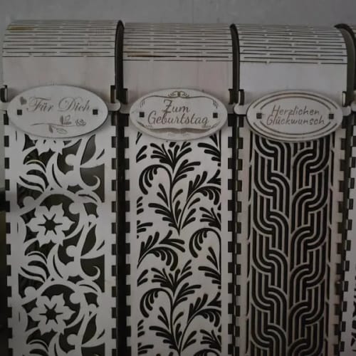 Customer photo review of Decorative gift bottle wine box 6 bundle laser cut svg file